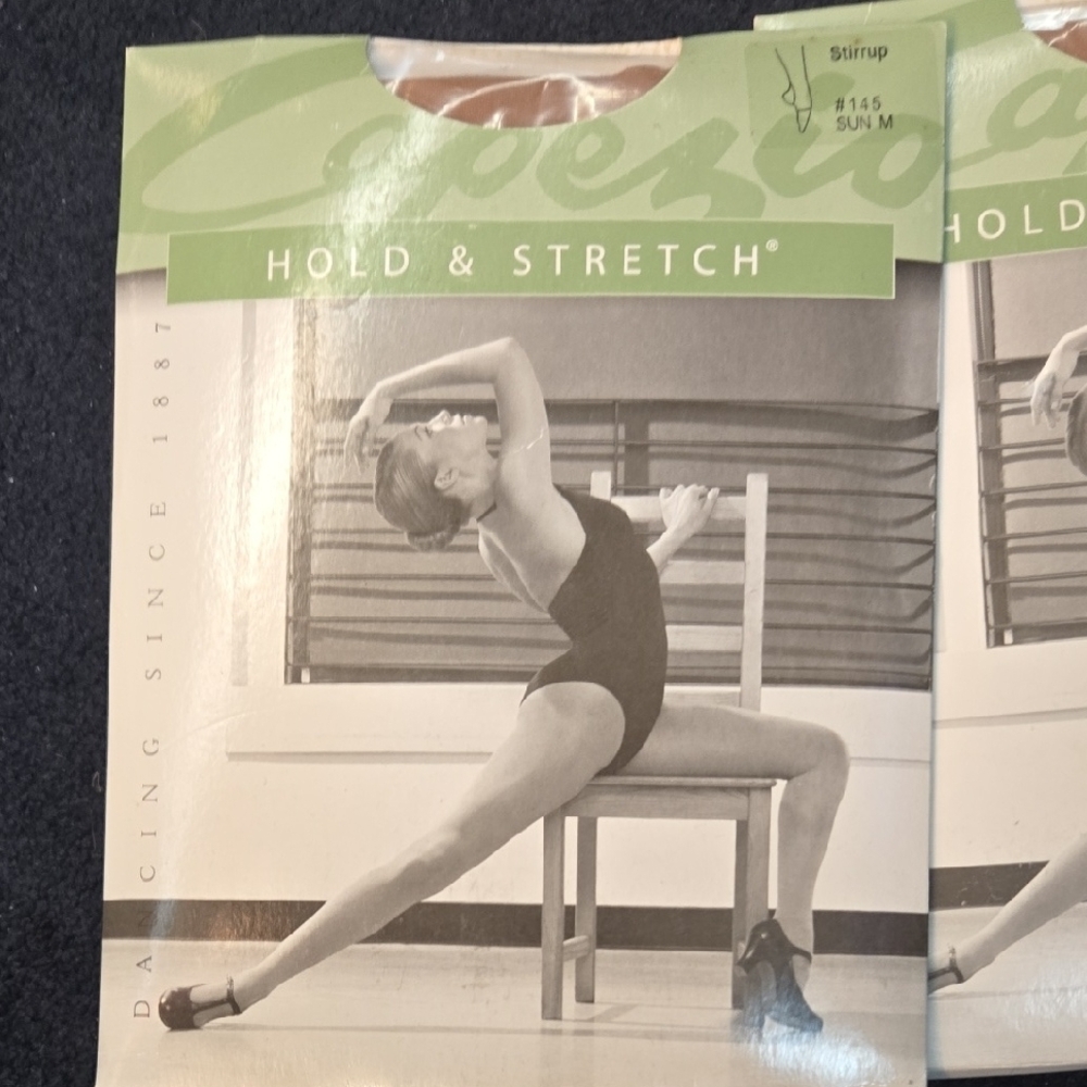 2 Pairs of Capezio Hold & Stretch Stirrup Tights